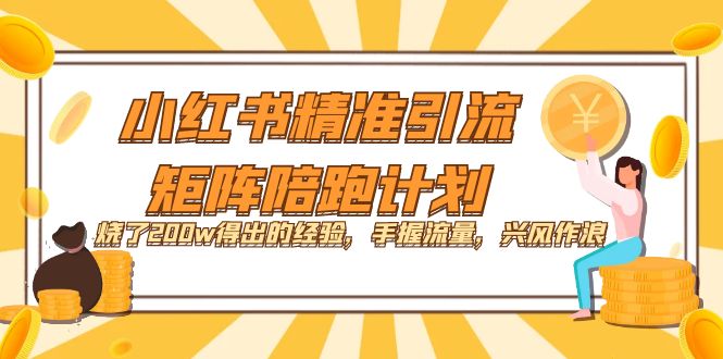 小红书精准引流·矩阵陪跑计划：烧了200w得出的经验，手握流量，兴风作浪！-领航创业网