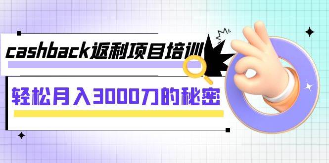 cashback返利项目培训：轻松月入3000刀的秘密（8节课）-领航创业网