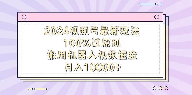 2024视频号最新玩法，100%过原创，搬用机器人视频掘金，月入10000+-领航创业网