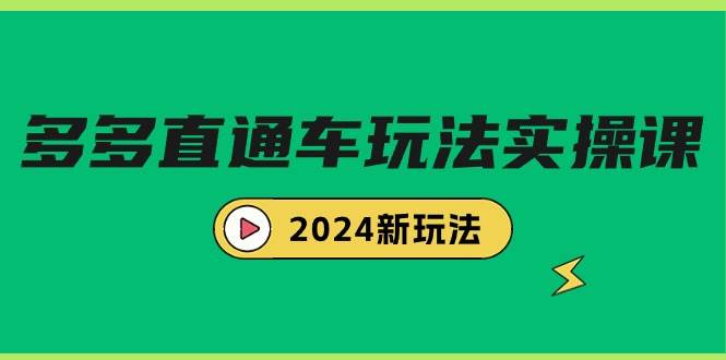 多多直通车玩法实战课，2024新玩法（7节课）-领航创业网