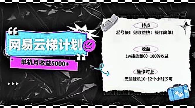 2024网易云云梯计划 单机日300+ 无脑月入5000+-领航创业网